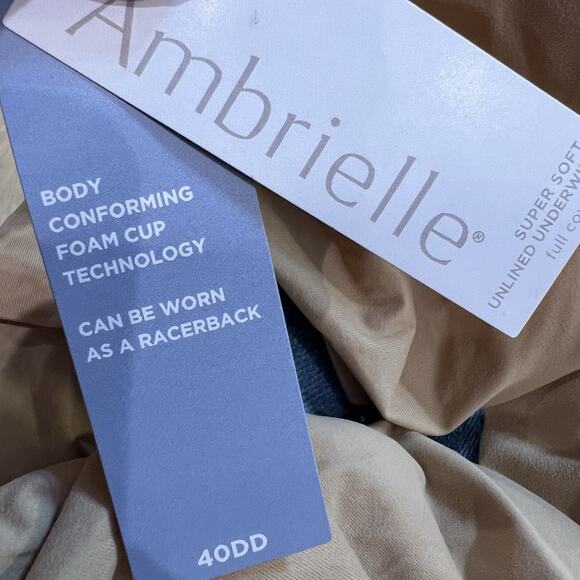 Ambrielle Bra Womens 40DD Super Soft Unlined Full Coverage Underwire Pecan Prali - Picture 6 of 8